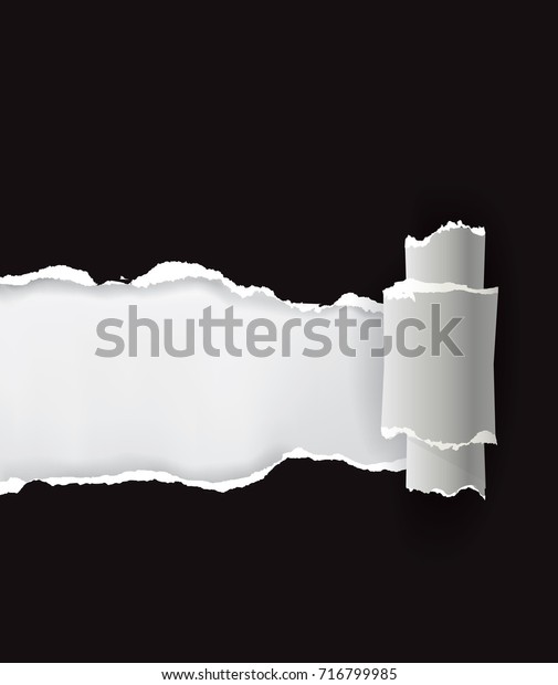 Black 
ripped paper background.
lllustration of black ripped paper with
place for your image or text. Vector
available.
