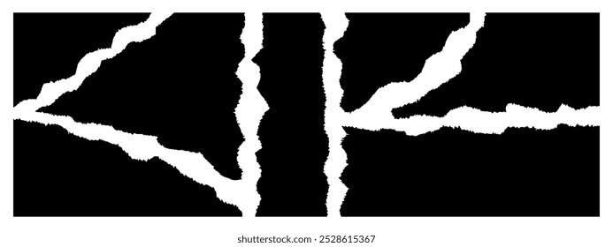 Black ripped paper composition creating a ripped paper effect