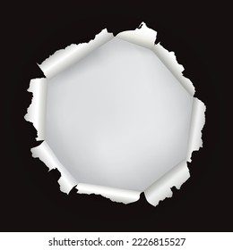 
Black Ripped Paper, round hole, banner template.
Illustration of black torn paper with white place for your image or text. Vector available.