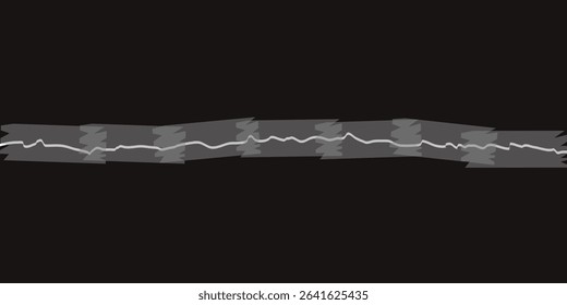 Black Ripped paper sheets sticky Duct Tape. Vector illustration of Ripped Torn papers with Sticky Tape. EPS 10
