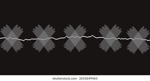 Cinta adhesiva pegajosa de hojas de papel rasgadas negras. Ilustración vectorial de papeles rasgados con cinta adhesiva. EPS 10