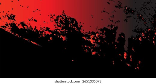 Black ripped paper torn edges strips isolated on gradien background art type1
