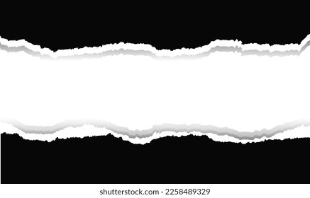 Black Ripped paper With White background background With Gradient Mesh, Vector Illustration