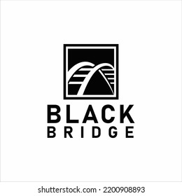 Diseño de logotipo simple minimalista del puente del río Negro.