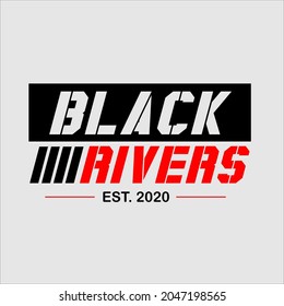 diseño vectorial de la tifografía de ríos negros para camiseta de ropa