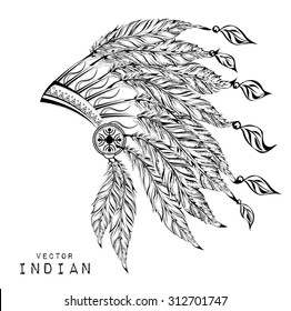 Black roach. Indian feather headdress of eagle