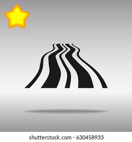 black Road Icon button logo symbol concept high quality on the gray background