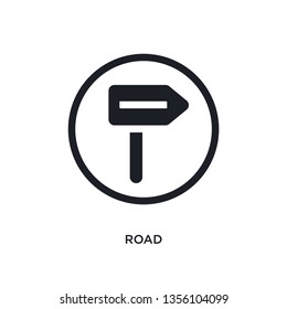 black road isolated vector icon. simple element illustration from traffic signs concept vector icons. road editable logo symbol design on white background. can be use for web and mobile