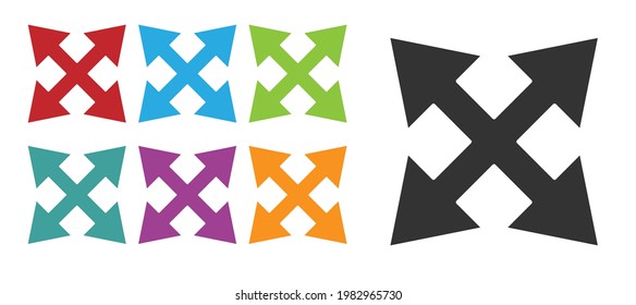 Black Road traffic sign. Signpost icon isolated on white background. Pointer symbol. Isolated street information sign. Direction sign. Set icons colorful. Vector Illustration