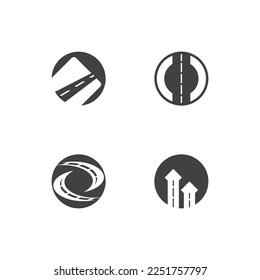 Black Road Way Logo Vector Template