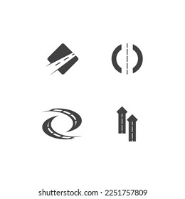 Plantilla de vectores de logotipo de la ruta de acceso negra