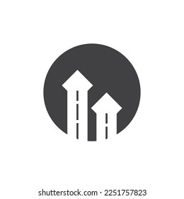 Black Road Way Logo Vector Template
