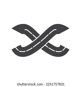 Plantilla de vectores de logotipo de la ruta de acceso negra