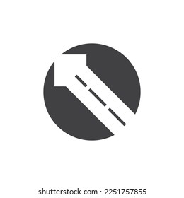 Plantilla de vectores de logotipo de la ruta de acceso negra