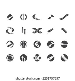 Plantilla de vectores de logotipo de la ruta de acceso negra