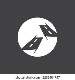 Plantilla de vectores de logotipo de la ruta de acceso negra