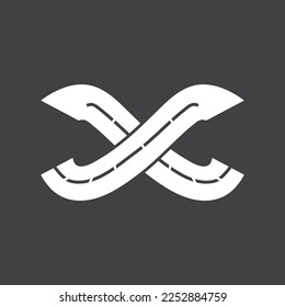Black Road Way Logo Vector Template