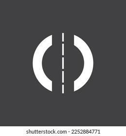 Plantilla de vectores de logotipo de la ruta de acceso negra