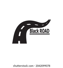 Black road way vector template illustration