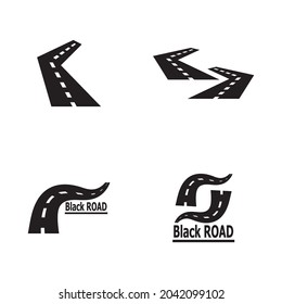 Ilustración de la plantilla del vector de la vía de carretera negra