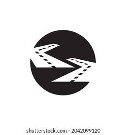 Black road way vector template illustration