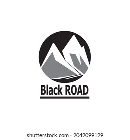 Black road way vector template illustration