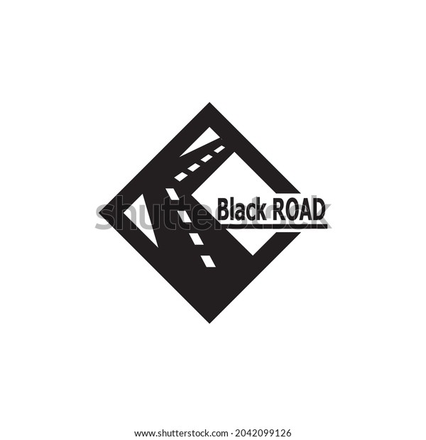 Black Road Way Vector Template Illustration Stock Vector (Royalty Free ...