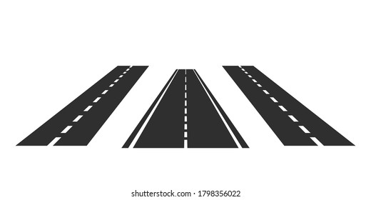 Black roads on a white background