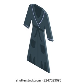 Black robe icon isometric vector. Folded fabric. Cotton stack