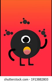 The Black Robot Atom one Eye  