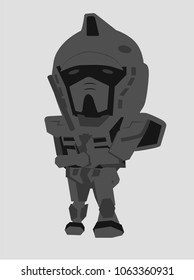 black robot chibi