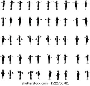 Black robot dancing with multiple gestures