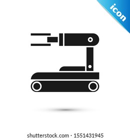 Black Robot icon isolated on white background.  Vector Illustration