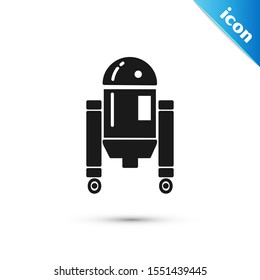 Black Robot icon isolated on white background.  Vector Illustration