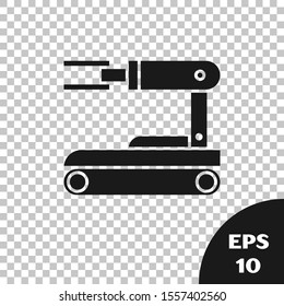 Black Robot icon isolated on transparent background.  Vector Illustration