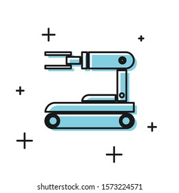 Black Robot icon isolated on white background.  Vector Illustration