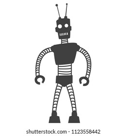 black robot on white background vector art