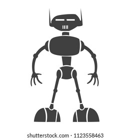 black robot on white background vector art