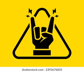 black rock hand gesture. flat vector illustration.