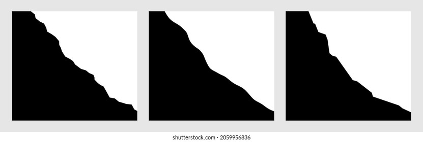 Black rock slope cross section set