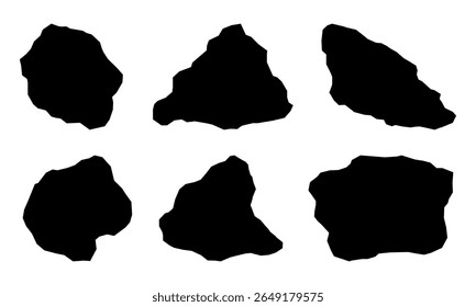 Conjunto de espécimes de Black Rock. Silhueta de pedra