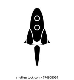 the black rocket flies 