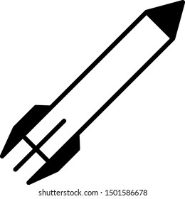 Black Rocket icon isolated on white background.  Vector Illustration