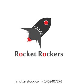 Black Rocket Rocker Logo Design