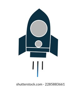 black Rocket vector icon isolated on white background