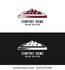 Black Rocky Mountain Silhouette for Outdoor for Adventure T Shirt Design Vector