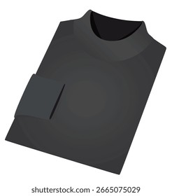 Black roll neck shirt. vector	

