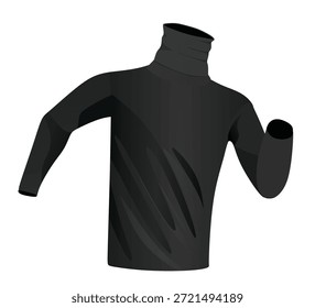 Black roll neck shirt. vector illustration