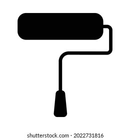 Rollfarbensymbol, Vektorgrafik einzeln auf weißem Hintergrund. Silhouette einer Rollenfarbe.