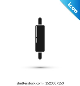 Black Rolling pin icon isolated on white background.  Vector Illustration